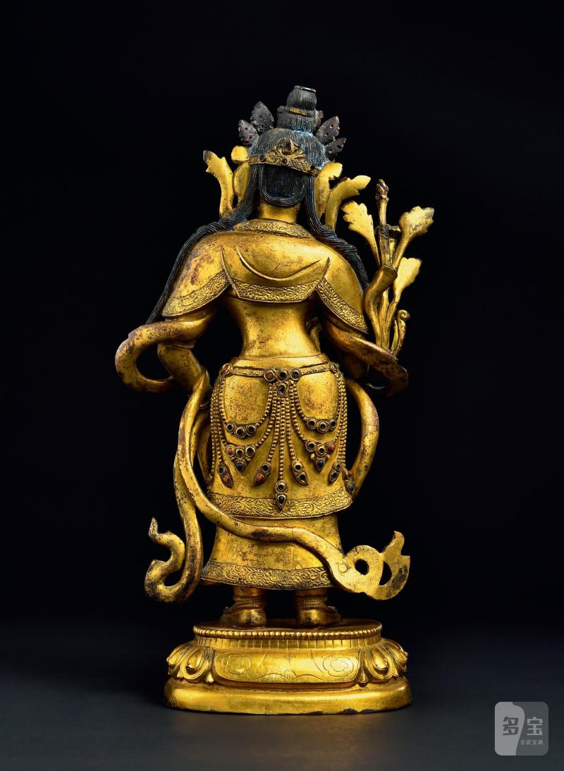 清康熙（1662-1722年）莲花手观音像 - 图2